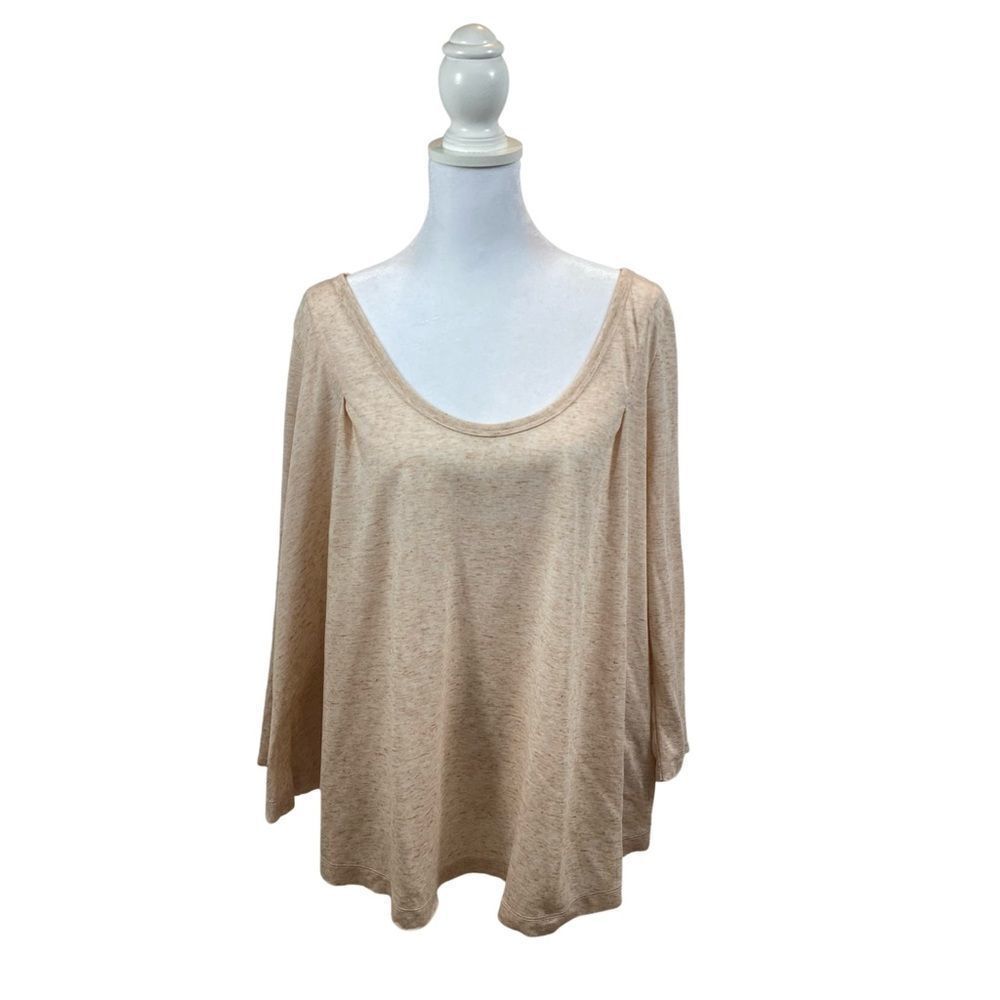 We The Free Pink Tan Heather Swing Top Size Medium